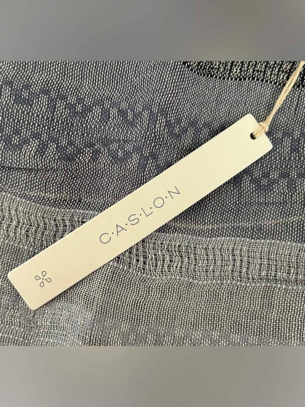 Caslon Linen Blend Striped Scarf Fringe Edge NWT
